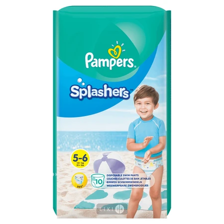 Трусики для плавания Pampers Splashers Размер 5-6 (14+ кг) 10 шт: цены и характеристики