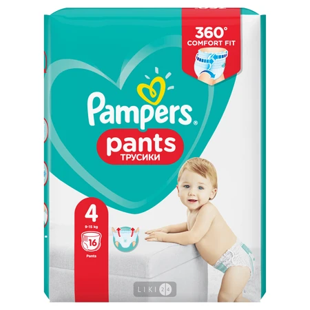 Подгузники-трусики Pampers Pants Размер 4 (Maxi) 9-15 кг 16 шт: цены и характеристики