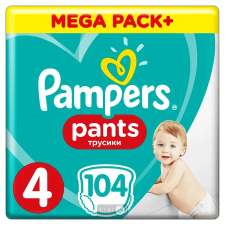Підгузки-трусики Pampers Pants Розмір 4 (Maxi) 9-15 кг 104 шт: ціни та характеристики