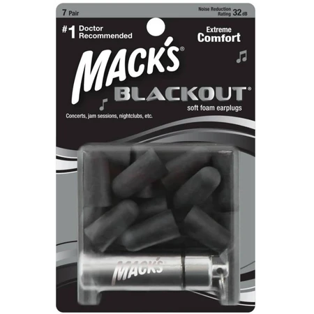 Беруши MACK'S BlackOut foam, полиуретановые, черные, 7 пар + контейнер: цены и характеристики