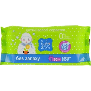 Влажные салфетки Baby Zaya без запаха №50