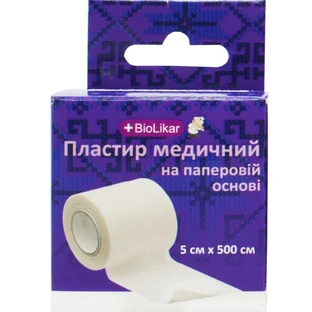 Пластырь BioLikar медицинский на бумажной основе, 5 см х 500 см 