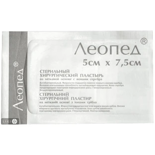 Пластир медичний Леопед 5 см х 7,5 см з іонами срібла 50 шт