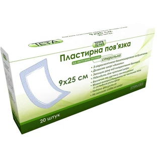 Повязка пластырная Teta медицинская стерильная нетканая, 9 х 25 см