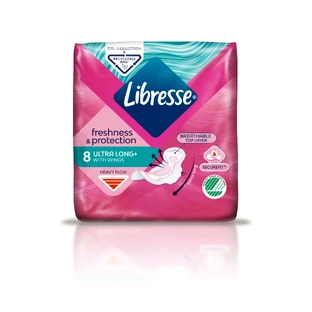 Прокладки жіночі гігієнічні libresse ultra long freshness and protection with wings №8