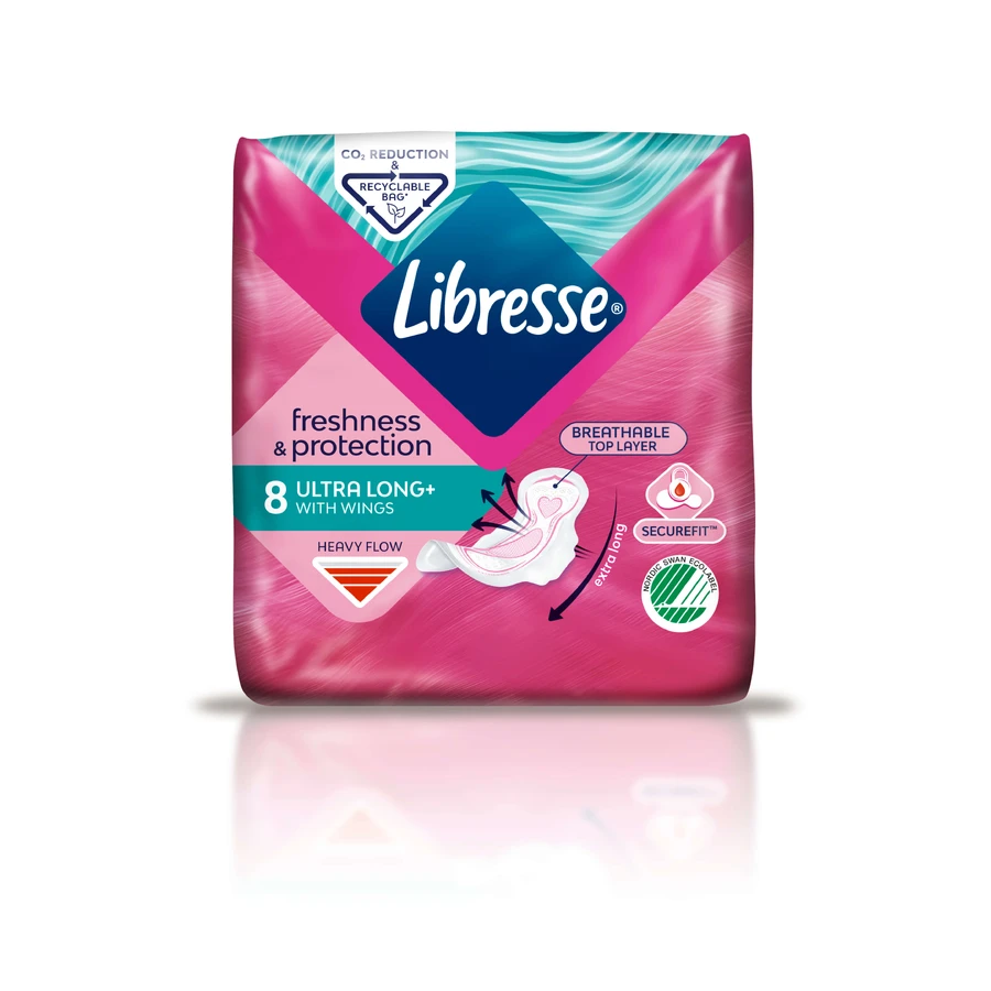 Прокладки жіночі гігієнічні libresse ultra long freshness and protection with wings №8: ціни та характеристики