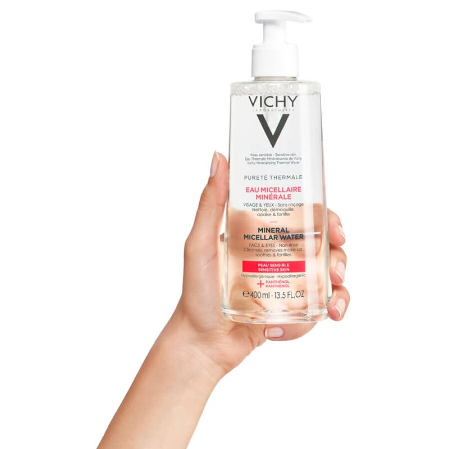 Міцелярна вода Vichy Purete Thermale для чутливої шкіри обличчя й очей 400 мл: ціни та характеристики