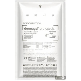 Рукавички латексні хірургічні стерильні неприпудрені dermagel orthopedic розмір 8,5