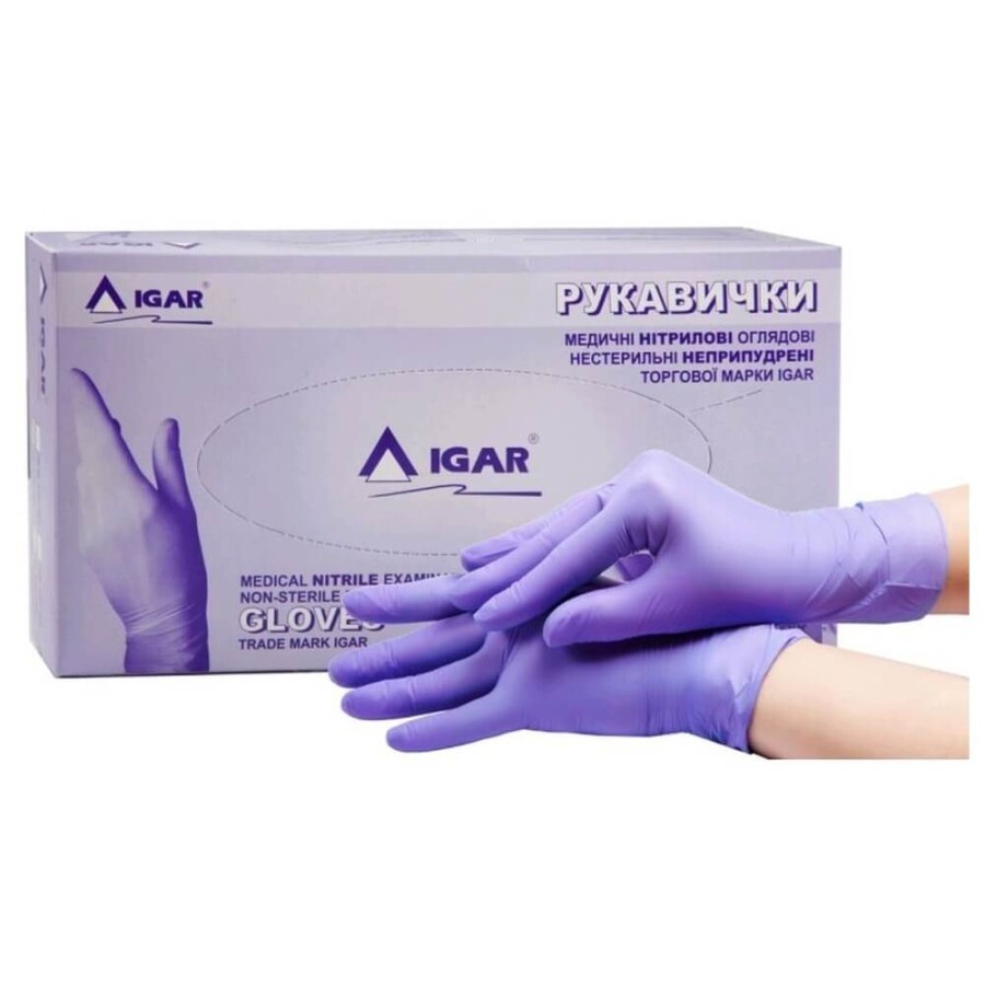 Перчатки медицинские нитриловые смотровые нестерильные неприпудренные тм igar размер M (7-8) пара №100: цены и характеристики