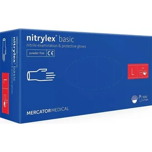  Рукавички нітрилові Mercator Medical Nitrylex Basic Неопудрені діагностичні розмір L 100 шт