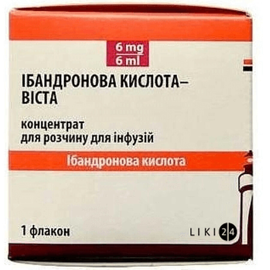 Ібандронова кислота-віста концентрат д/р-ну д/інф. 6 мг фл. 6 мл