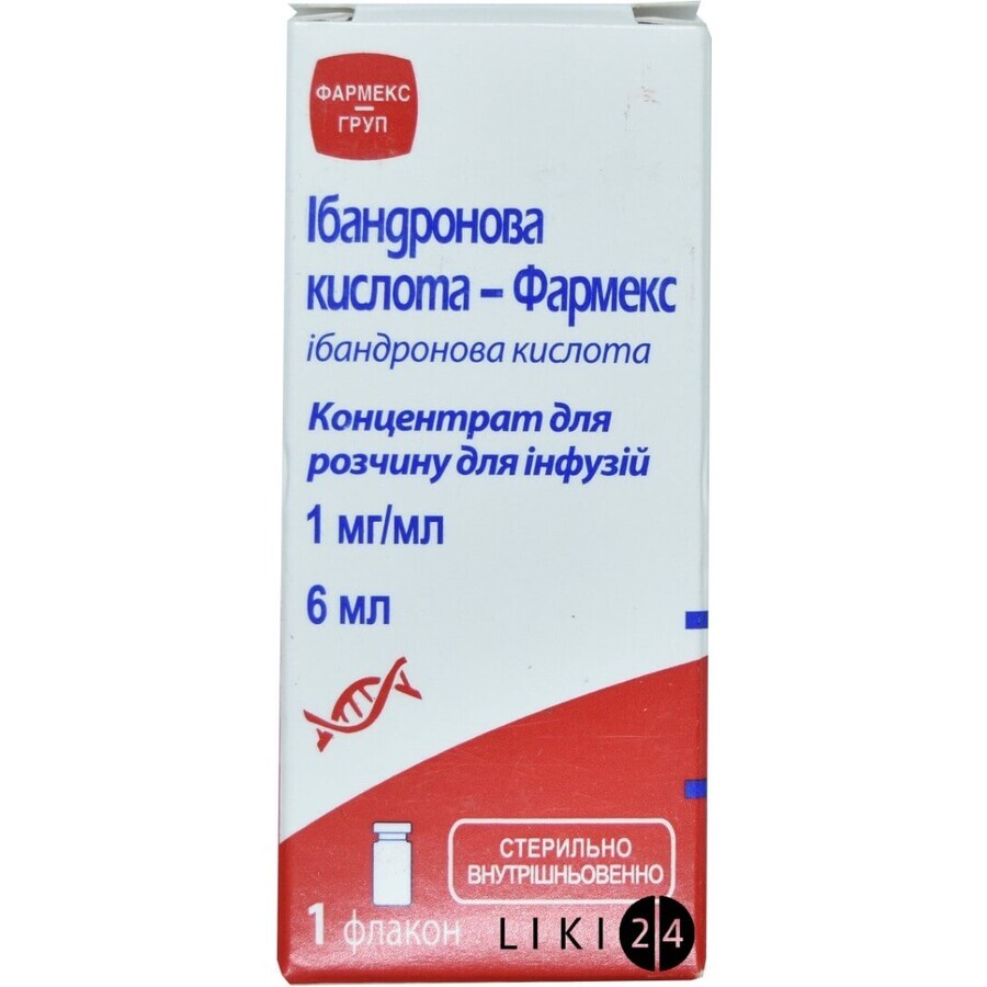 Ібандронова кислота-фармекс концентрат д/р-ну д/інф. 1 мг/мл фл. 6 мл