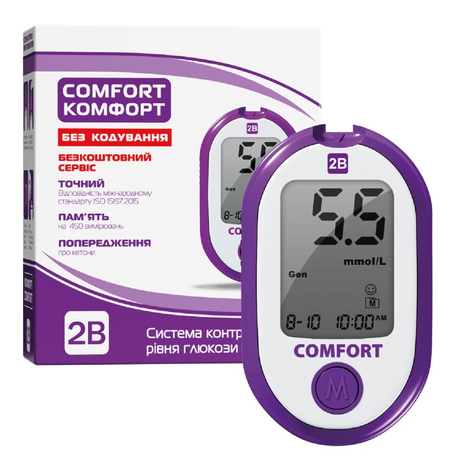 Система контролю рівня глюкози у крові 2B Comfort: ціни та характеристики
