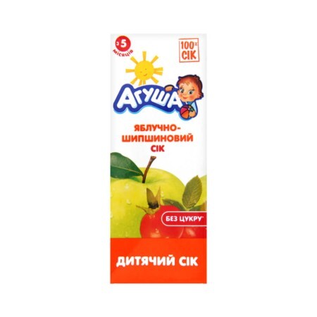 Сок яблочно-шиповниковый для детского питания тм "агуша" 200 мл