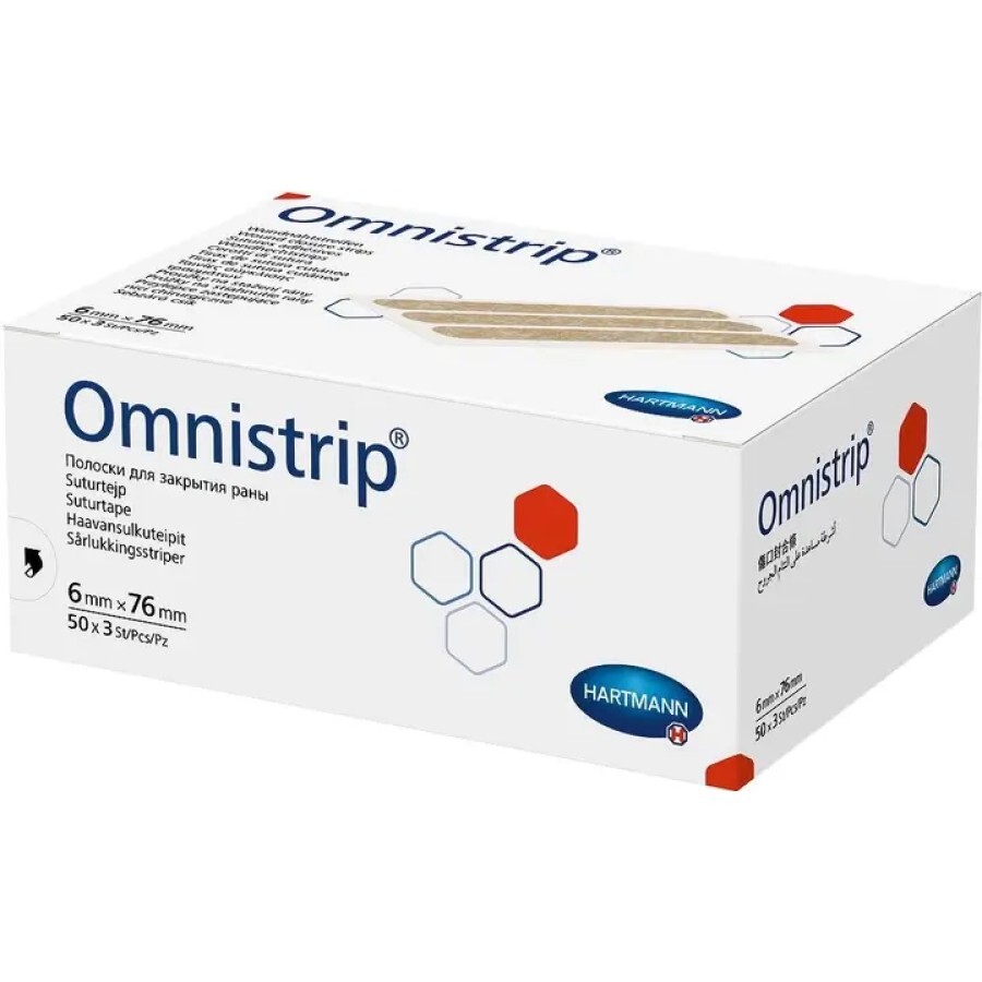 Пластырные хирургические полоски Omnistrip, стерильные, 6 мм х 76 мм, 3 шт.: цены и характеристики