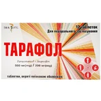 Тарафол 500 мг/200 мг таблетки, вкриті плівковою оболонкою, 12 шт.: ціни та характеристики