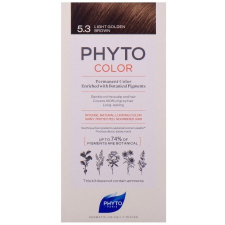 Крем-краска Phyto Phytocolor, тон 5.3 светлый шатен золотистый, 60 мл + 40 мл