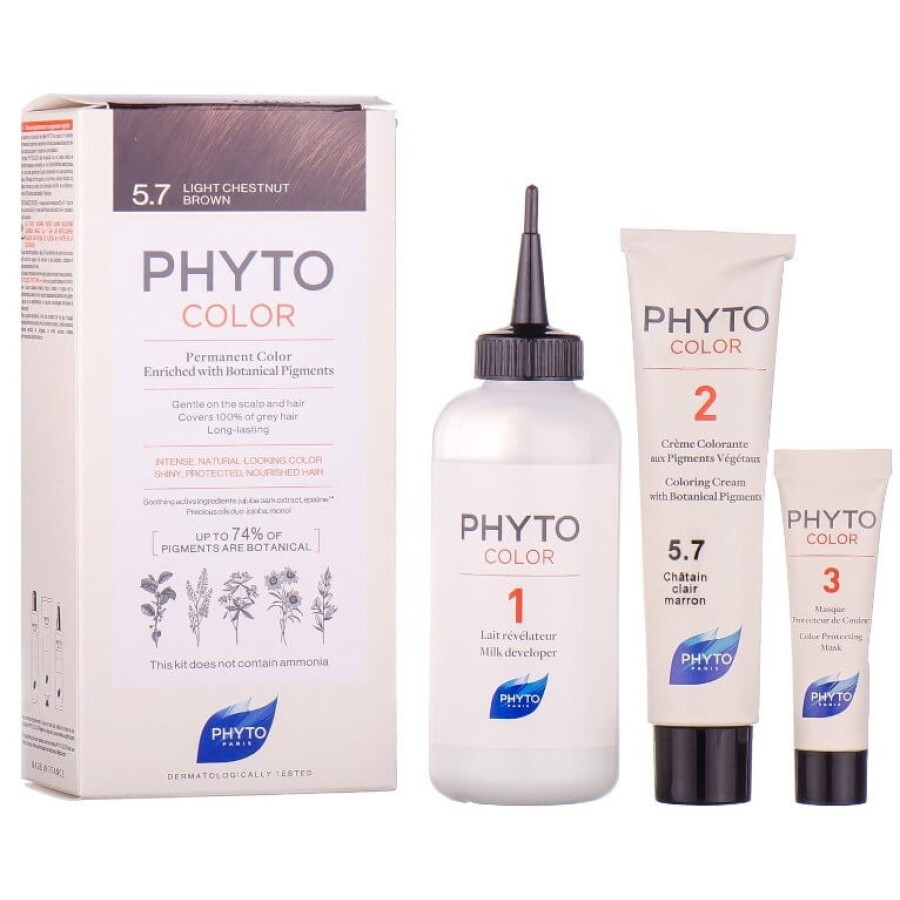 Крем-краска для волос PHYTO Фитоколор тон 5.7, светлый шатен каштановый: цены и характеристики