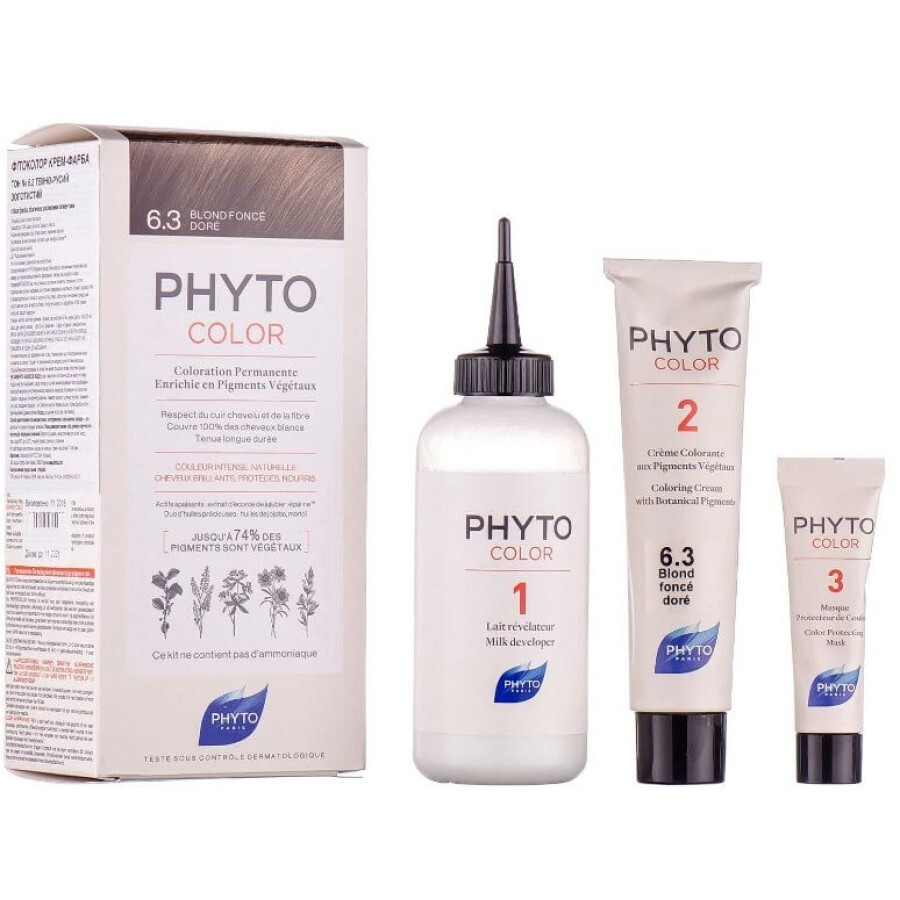 Крем-фарба для волосся PHYTO Фітоколор тон 6.3, темно-русявий золотистий: ціни та характеристики