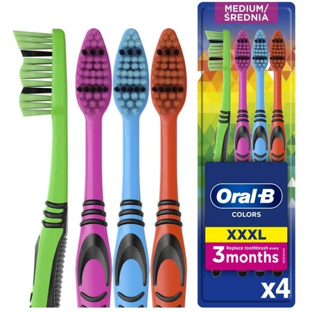 Зубна щiтка Oral-B Color Collection 40 середня, сімейна упаковка, 4 штуки: ціни та характеристики