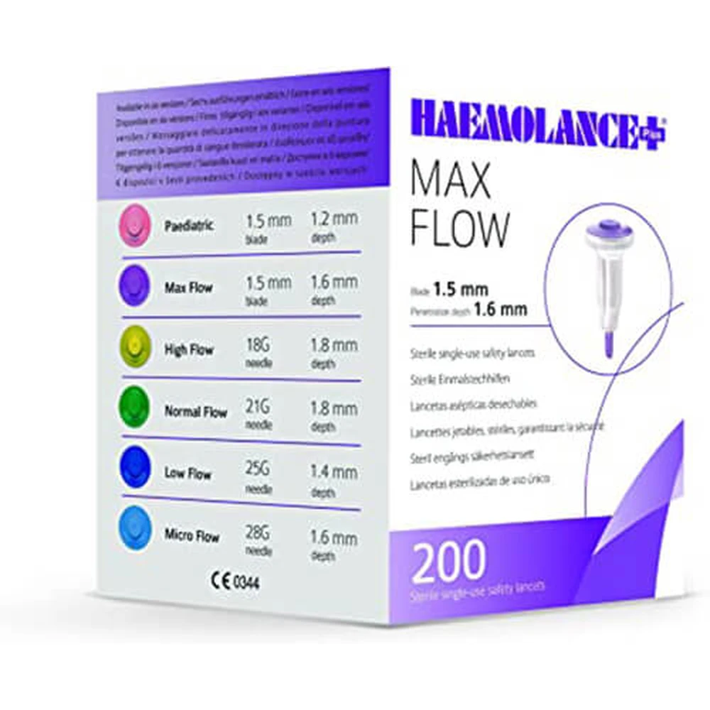 Ланцеты безопасные стерильные одноразового использования haemolance plus max flow лезвие 1,5 мм, глуб. проникн. 1,6 мм, тип 420: цены и характеристики