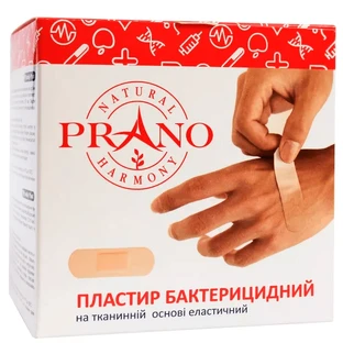 Лейкопластырь Prano бактерицидный тканевая основа эластичный 2.5х7.2 см, №1
