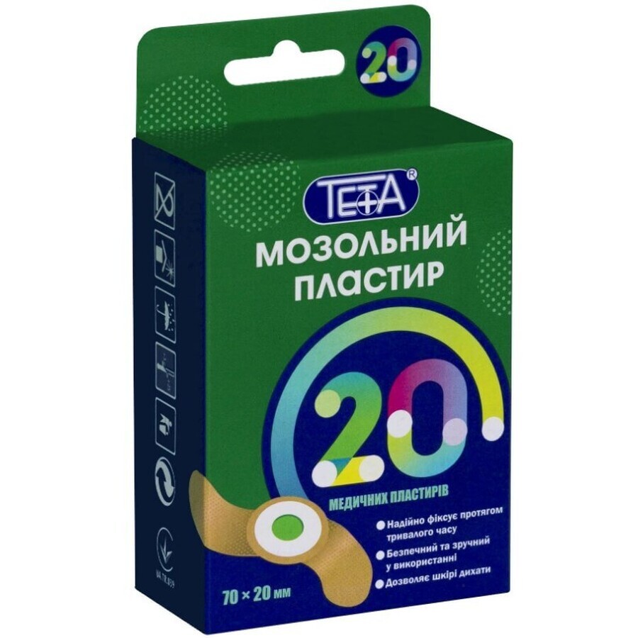 Набор мозольных пластырей Тета, 70х20 мм, 20 шт.: цены и характеристики