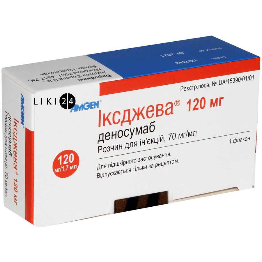 Иксджева деносумаб р-р д/ин. 70 мг/мл фл. 1,7 мл: цены и характеристики