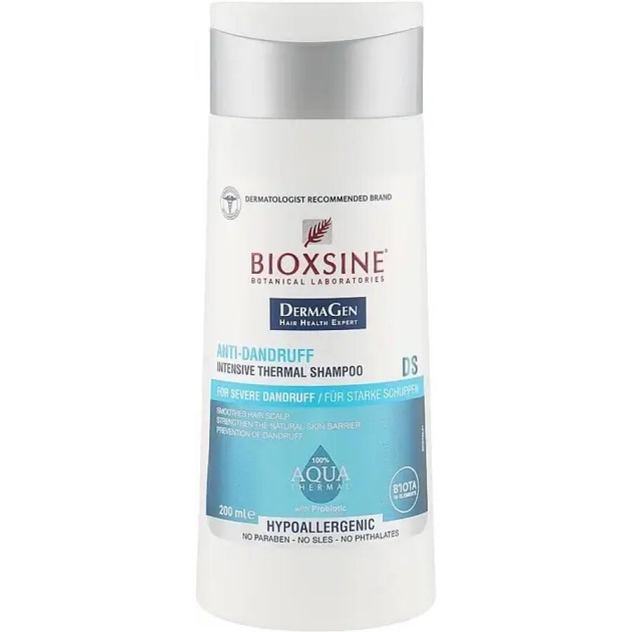 Шампунь для волосся Bioxsine Dermagen Aqua Thermal Intensive Anti Dandruff Shampoo, термальний, інтенсивний, 200 мл: ціни та характеристики