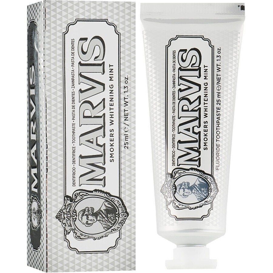 Зубна паста Marvis Smokers Whitening Mint М'ята, Відбілююча для курців, 25 мл: ціни та характеристики