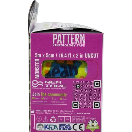 Кинезио тейп Rea Tape Ultra Pattern 5м х 5см, монстрики: цены и характеристики