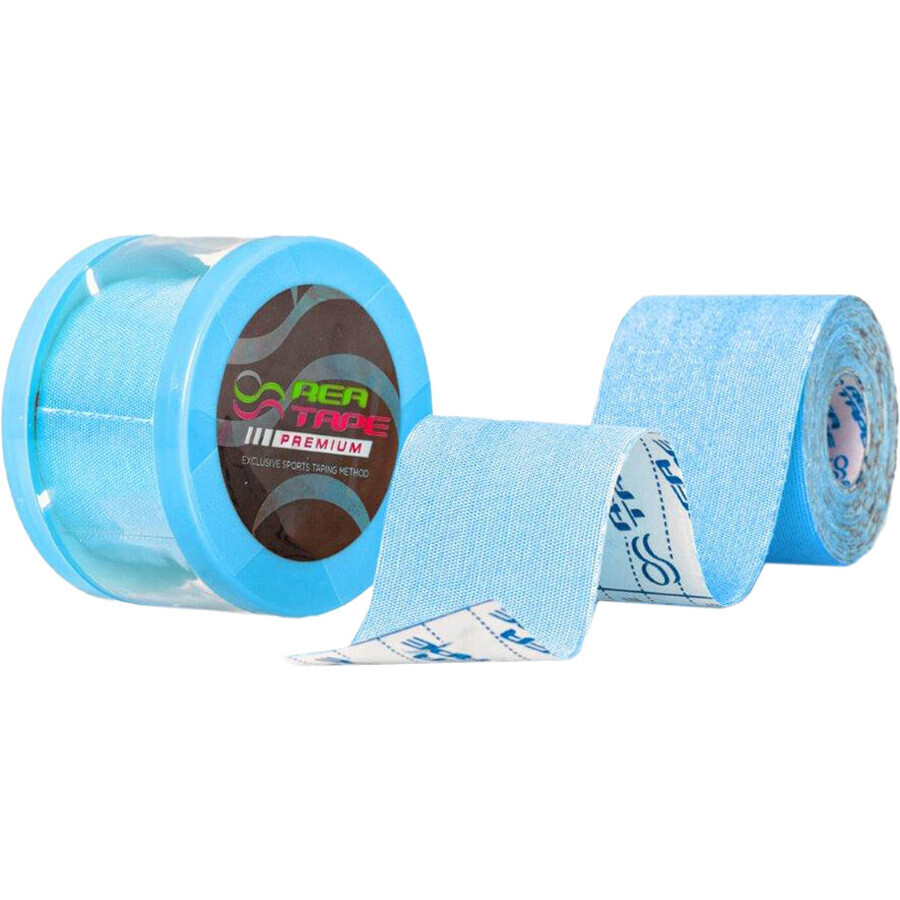 Кінезіологічний тейп Rea Tape Premium 5 м х 5 см, блакитний: ціни та характеристики