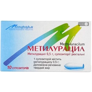 Метилурацил суп. ректал. 0.5 г стрип №10