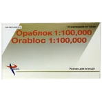 Ораблок 1:100,000 розчин для ін’єкцій, картридж 1,8 мл, у блістерах №50: ціни та характеристики