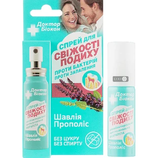Спрей для свіжості дихання Біокон Доктор Біокон шавлія і прополіс, 25 мл