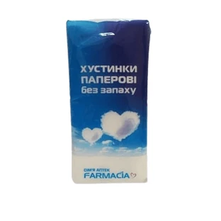 Платочки бумажные Farmacia белые, двухслойные №10х10