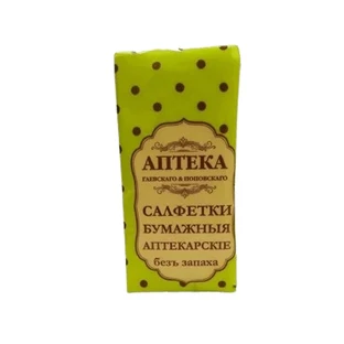 Платочки бумажные Аптека Гаевского & Поповского белые, двухслойные, №10х10