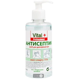 Антисептик для рук Vital+ з дозатором, 300 мл