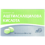 Ацетилсаліцилова кислота 500 мг таблетки блістер, №100: ціни та характеристики