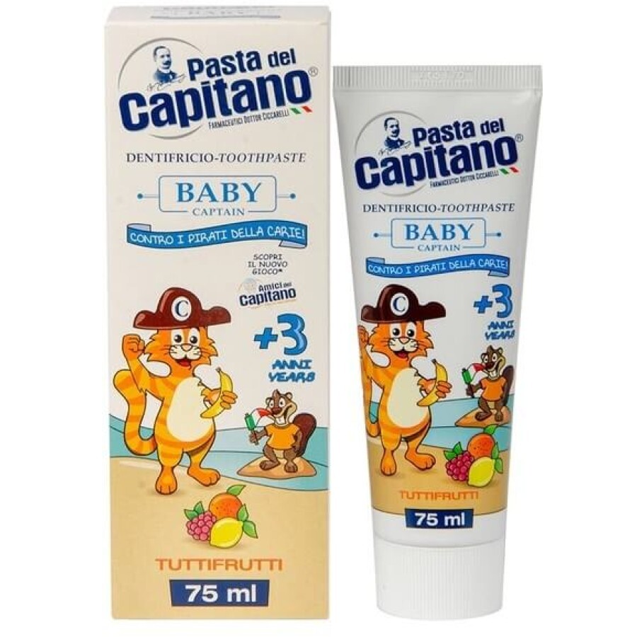 Зубна паста Pasta Del Capitano Baby Tutti-frutti для дітей від 3-х років, 75 мл: ціни та характеристики