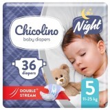 Подгузники Chicolino Night, размер 5, от 11 до 25 кг, 36 шт.