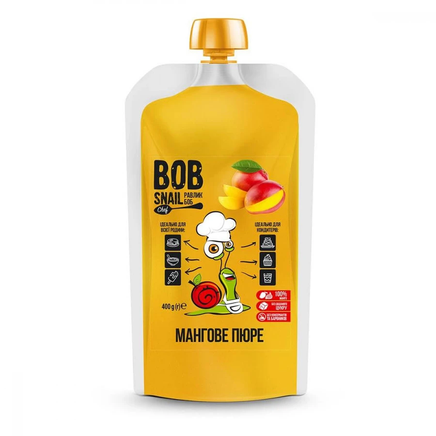 Пюре фруктове BOB SNAIL равлик боб 400 г, манго: ціни та характеристики