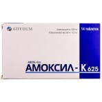 Амоксил-к 625 таблетки в/плівк. обол. 500 мг + 125 мг блістер №14