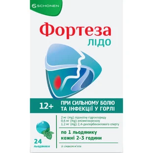 Фортеза лідо зі смаком м'яти льодяники блістер №24