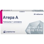 Атера А 40 мг/5 мг таблетки блистер, №28: цены и характеристики
