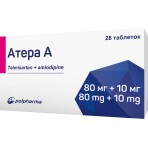 Атера А 80 мг/10 мг таблетки блистер, №28: цены и характеристики