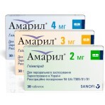 Амарил табл. 4 мг №30: ціни та характеристики