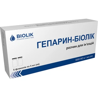 Гепарин-Биолек р-р д/ин. 5000 МЕ/мл фл. 5 мл №5 