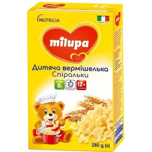 Детская вермишель Milupa Спиральки для питания детей от 12-ти месяцев, 280 г