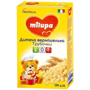 Дитяча вермішель Milupa Трубочки для харчування дітей від 12 місяців, 280 г